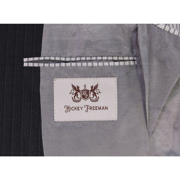 Hickey Freeman Roberto Current Model Gray Striped Suit Blazer Jacket 40R - Picture 8 of 9